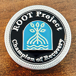 A ROOT Project Champion of Recovery coin